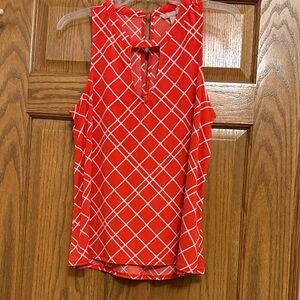 Banana Republic Orange/White Sleeveless Women's Top. Size Small